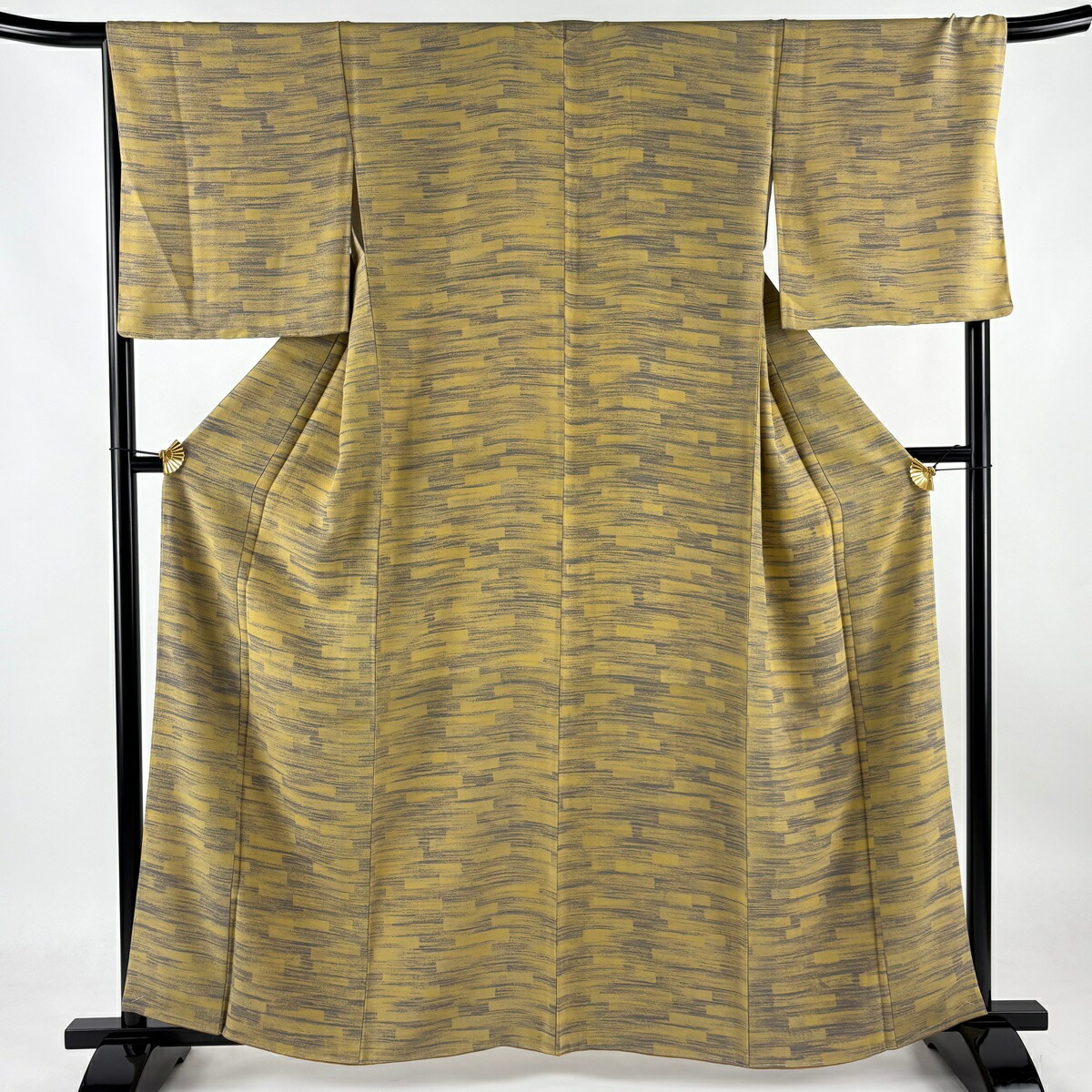 楽天市場】小紋 身丈162cm 裄丈68.5cm L 袷 幾何学 からし色 正絹 美品