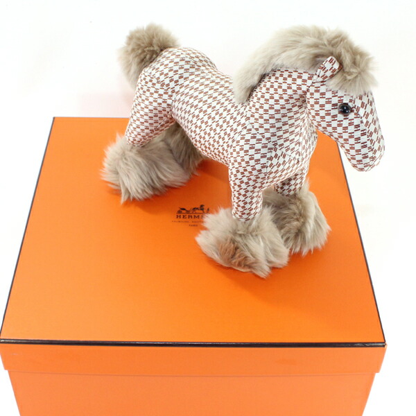 楽天市場】エルメス エルミー PPM シルク100 エクリュ×コニャック 馬