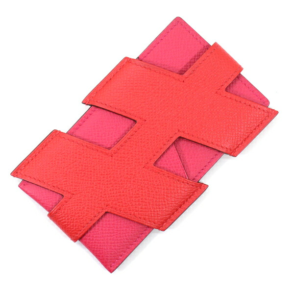 楽天市場】エルメス Hタグ カードケース ルージュクーxローズ