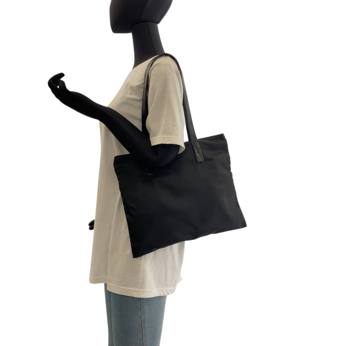 楽天市場】美品 PRADA プラダ テスート 三角ロゴプレート ブラック 黒