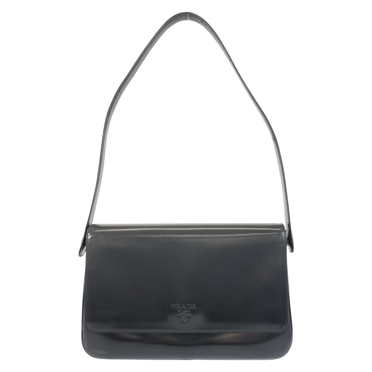楽天市場】美品 PRADA プラダ ブラック 黒 シルバー金具 エナメル