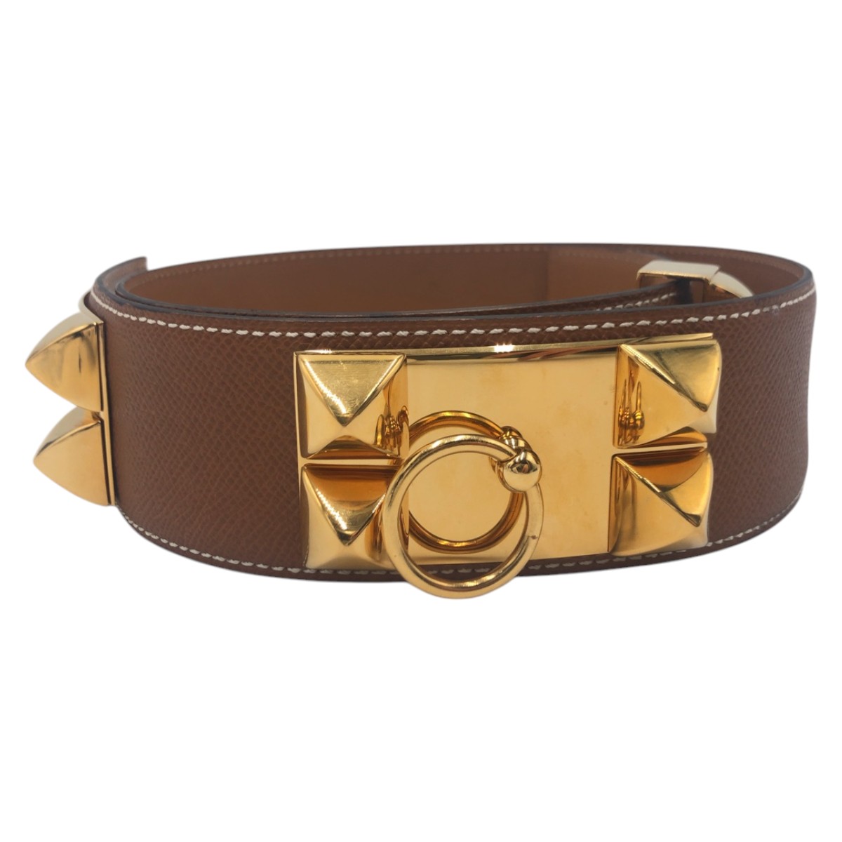 楽天市場】美品 HERMES エルメス コリエドシアン ブラウン ゴールド