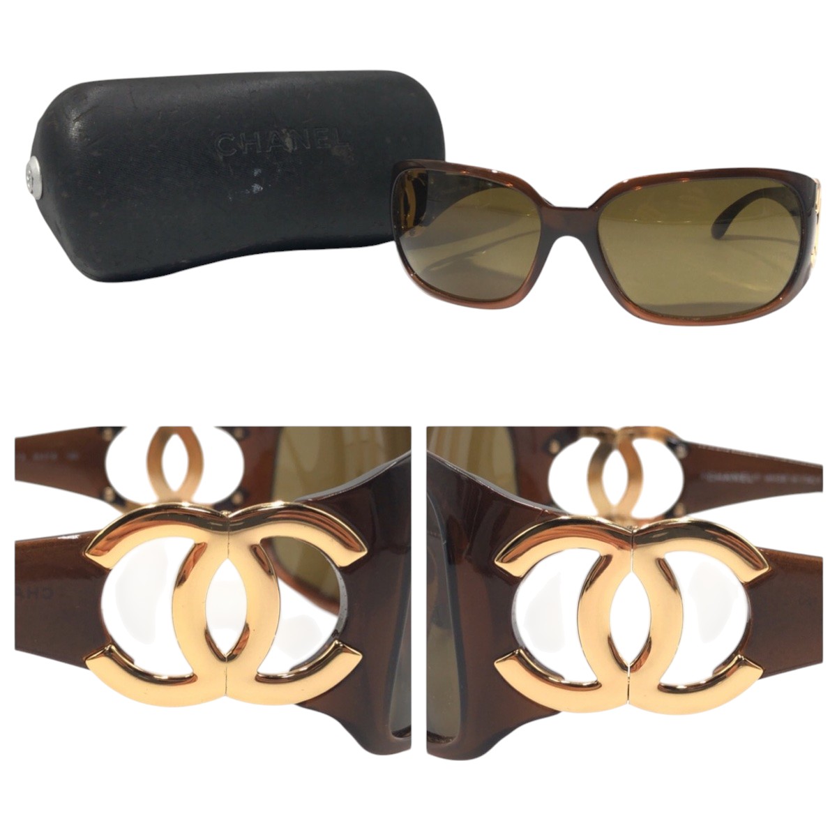 楽天市場】CHANEL シャネル ココマーク ブラウン ゴールド