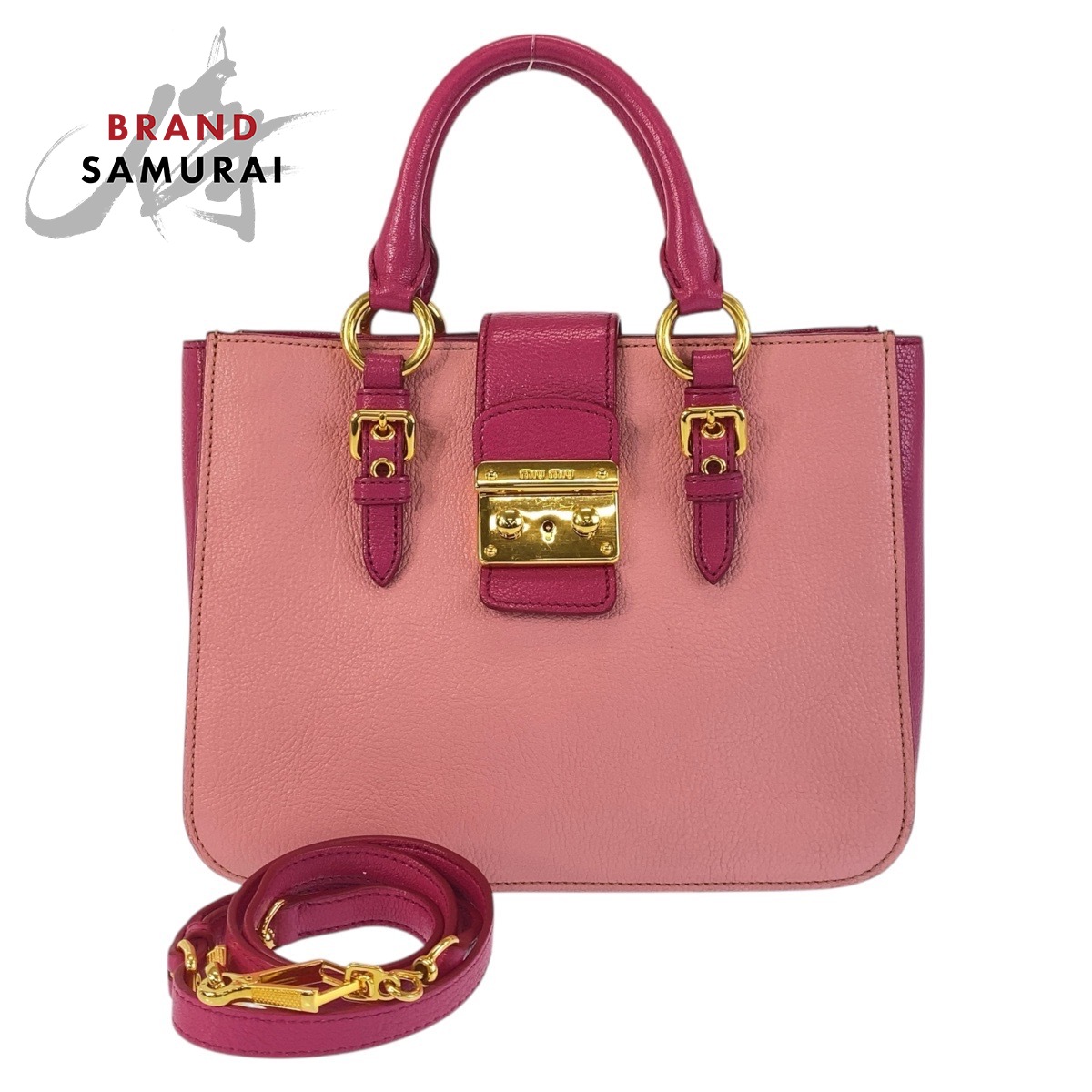 楽天市場】美品 MIUMIU ミュウミュウ マドラス ピンク ゴールド金具