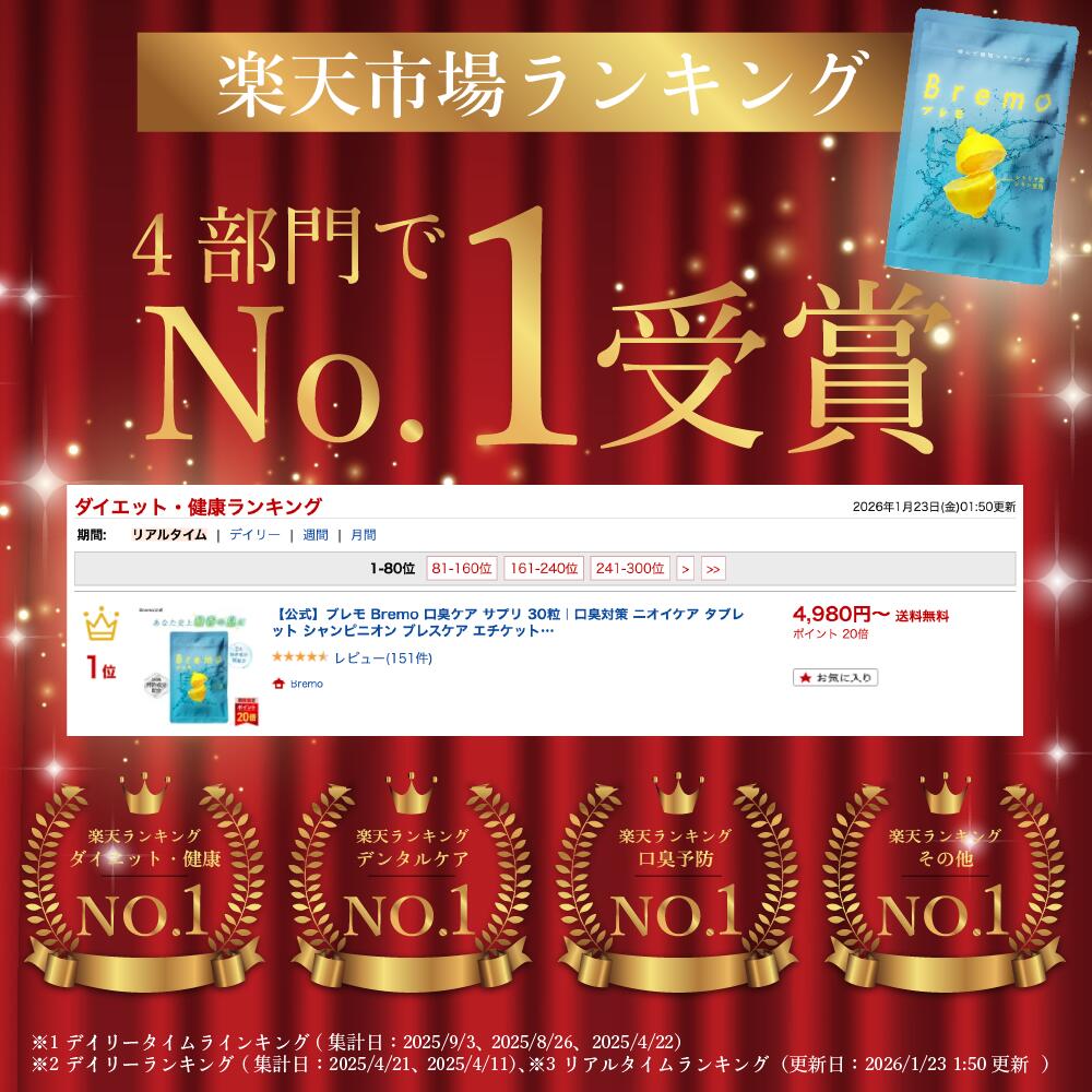 楽天市場】[P10倍+最大15%OFFｸｰﾎﾟﾝｱﾘ28日23:59ﾏﾃﾞ]口臭ケア サプリ 30