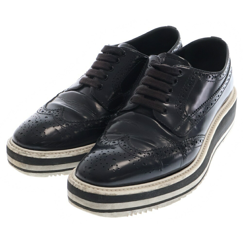 楽天市場】PRADA(プラダ) サイズ:36 ウイングチップ シューズ レザー
