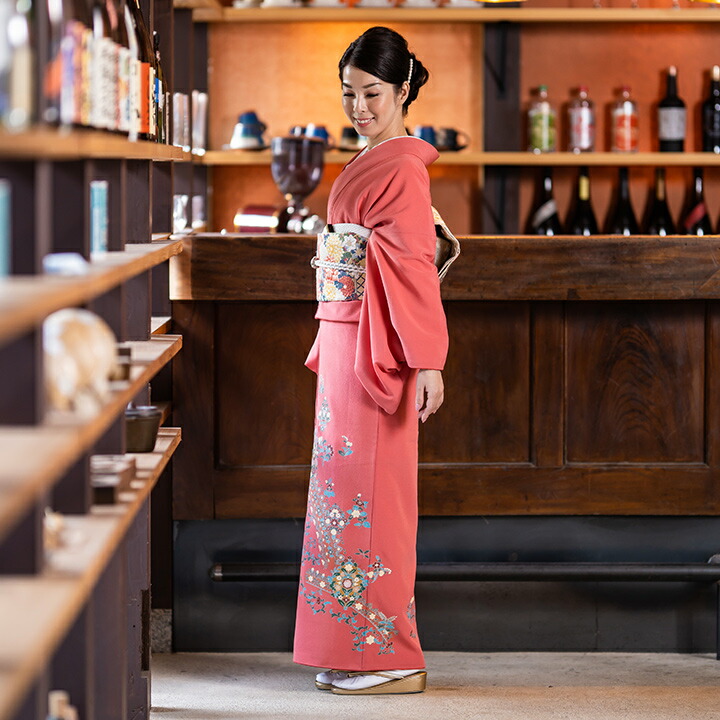 楽天市場】【レンタル 色留袖 フルセットレンタル】珊瑚朱色 正倉院