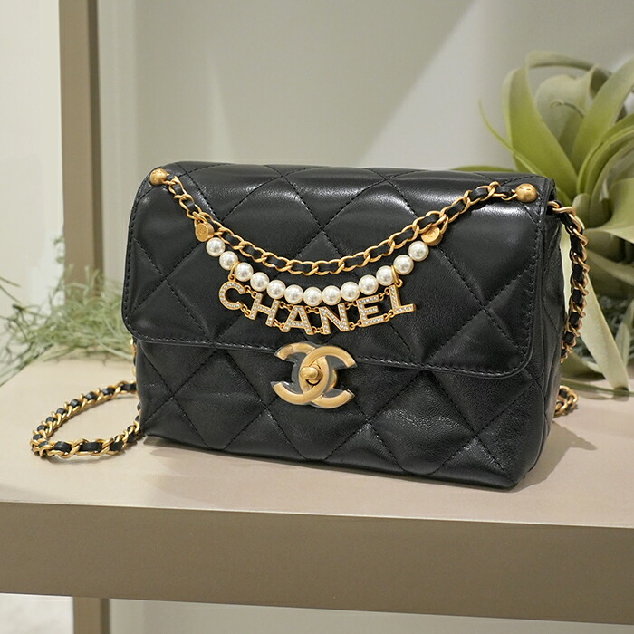 楽天市場】シャネル ミニ フラップ バッグ シャイニー ラムスキン