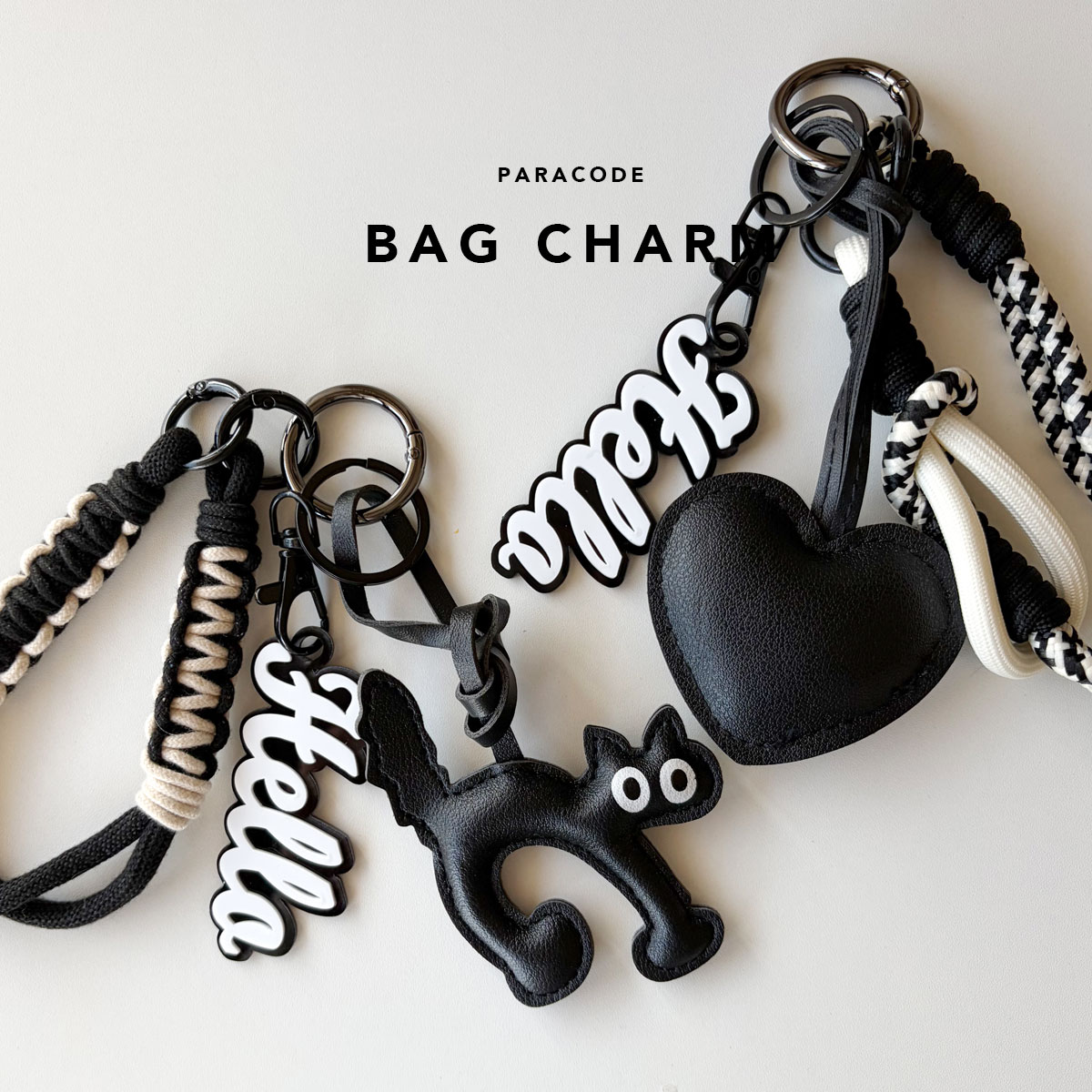 楽天市場】【5%オフクーポン◇5のつく日】Helloロゴチャーム ねこ