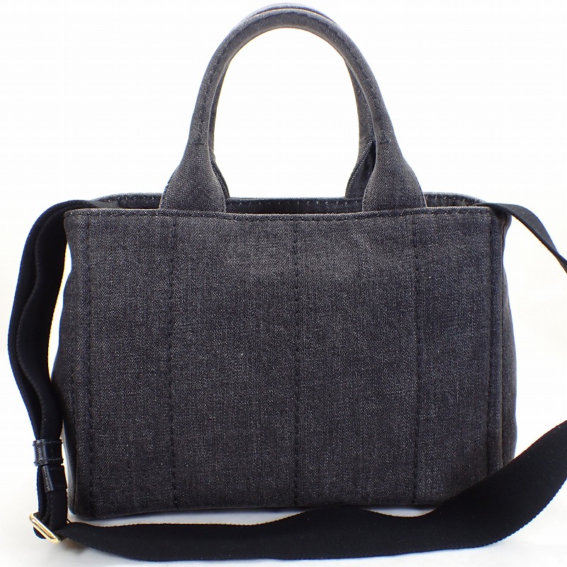 楽天市場】プラダ【PRADA】カナパ2WAYトートバッグデニムブラック