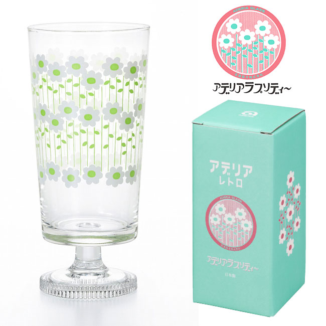 楽天市場】日本製 ！ アデリアレトロ 脚付きグラス 305ml レトロ 昭和