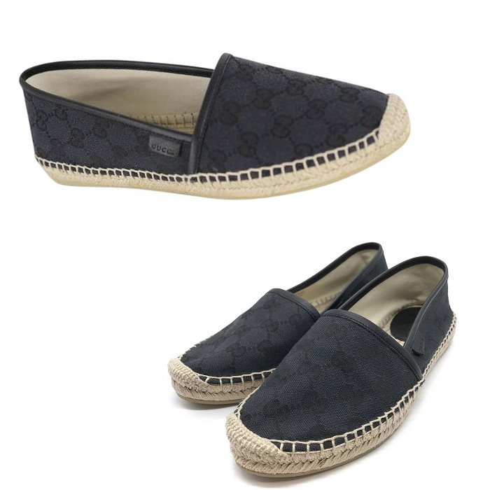 楽天市場】GUCCI グッチ エスパドリュ 466902 ブラック GGキャンバス
