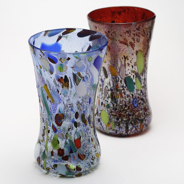 れ*い様 ムラーノガラス 花瓶 イタリアムラーノガラスの手吹花瓶