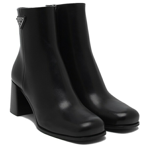 楽天市場】プラダ ブーツ トライアングルロゴ ブラック レディース