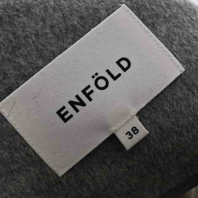楽天市場】ENFOLD ウール リバー ノーカラーコート 38 グレー