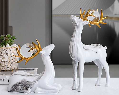 楽天市場】【アウトレット】ギフト 鹿 置物 インテリアオブジェ しか