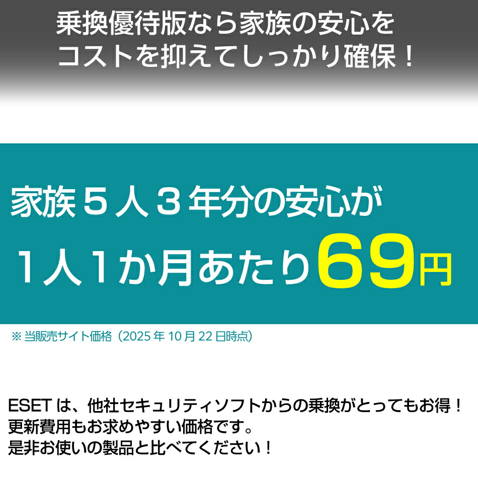 楽天市場】【乗換優待版】ESET HOME セキュリティ プレミアム 5台3年