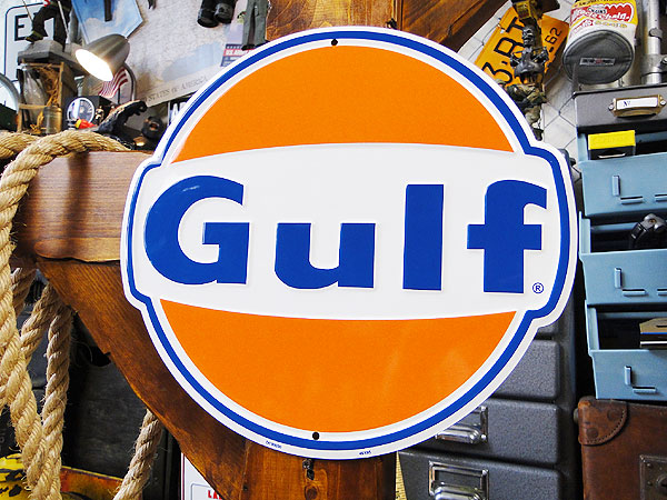 楽天市場】ガルフ ブリキ看板 （ダイカットロゴ） アメリカン雑貨