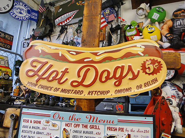 楽天市場】ビッグサイズ ホットドッグ エンボス ティンサイン 看板