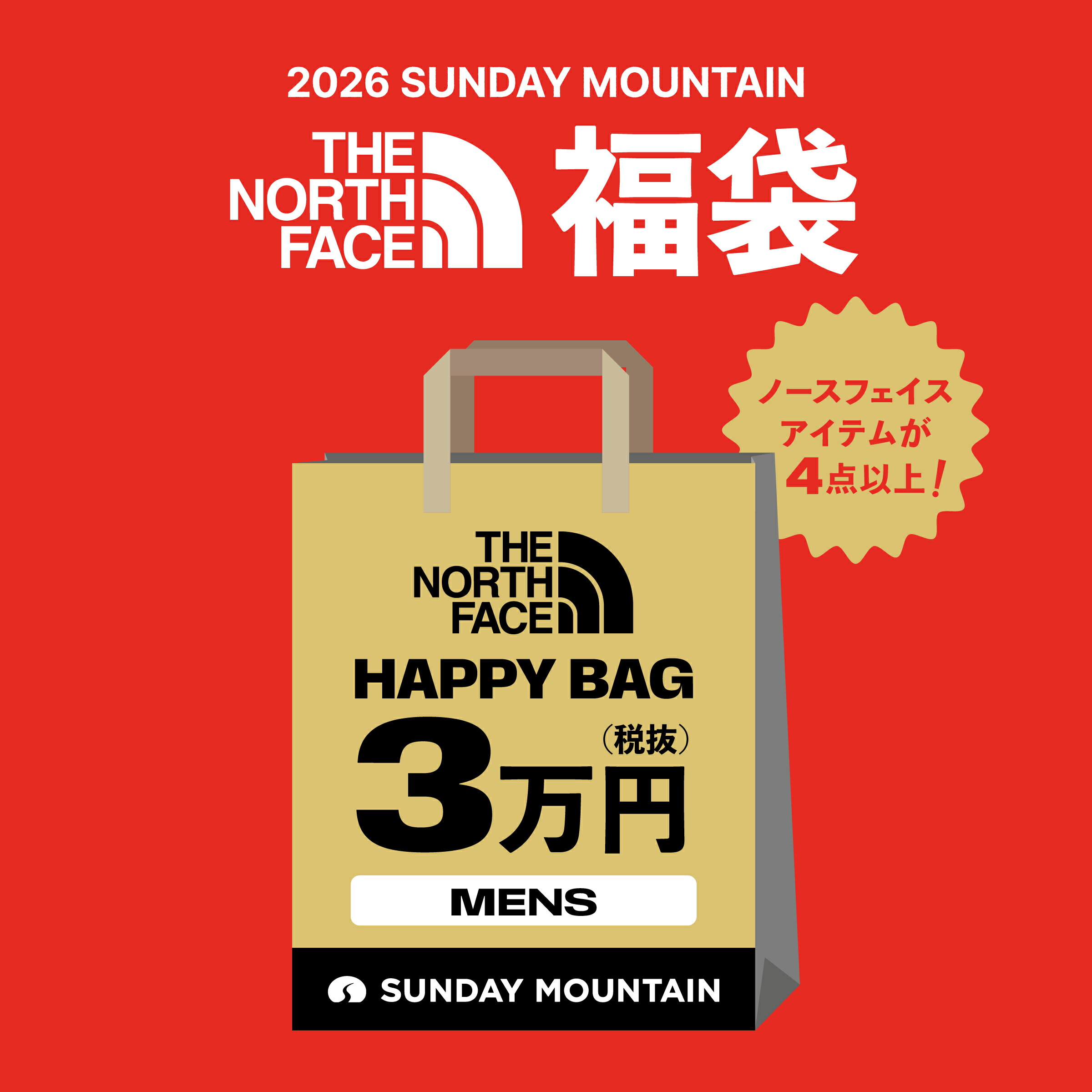 楽天市場】福袋 2026THE NORTH FACE 3万円福袋 メンズ ザ・ノース