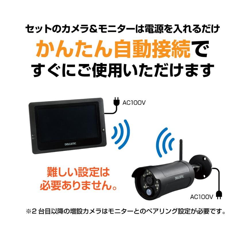 楽天市場】DELCATEC WSS7M2CL ワイヤレスフルHDカメラ＆7inchモニター