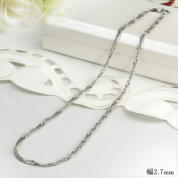 楽天市場】プラチナ スクリューチェーン ネックレス Pt850製(40cm、幅