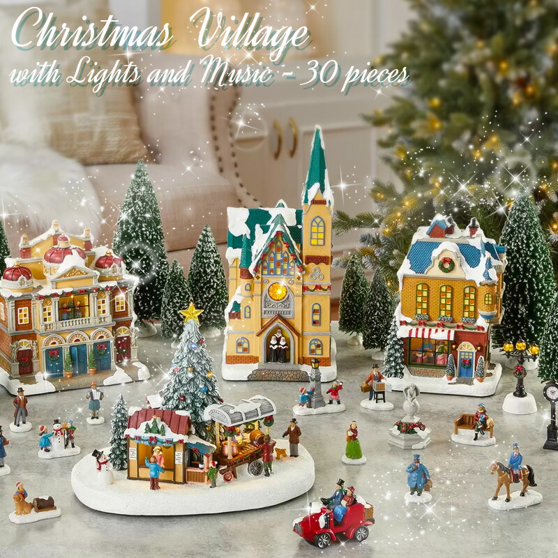 楽天市場】クリスマス ビレッジ 30ピースセット 1601397 ソング