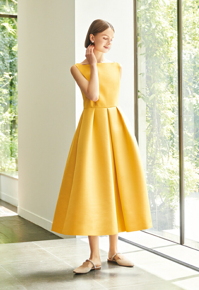 フォクシー 37794 ｲｴﾛｰ ﾉｰｽﾘｰﾌﾞ ﾜﾝﾋﾟｰｽ 40 イエロー ノースリーブ