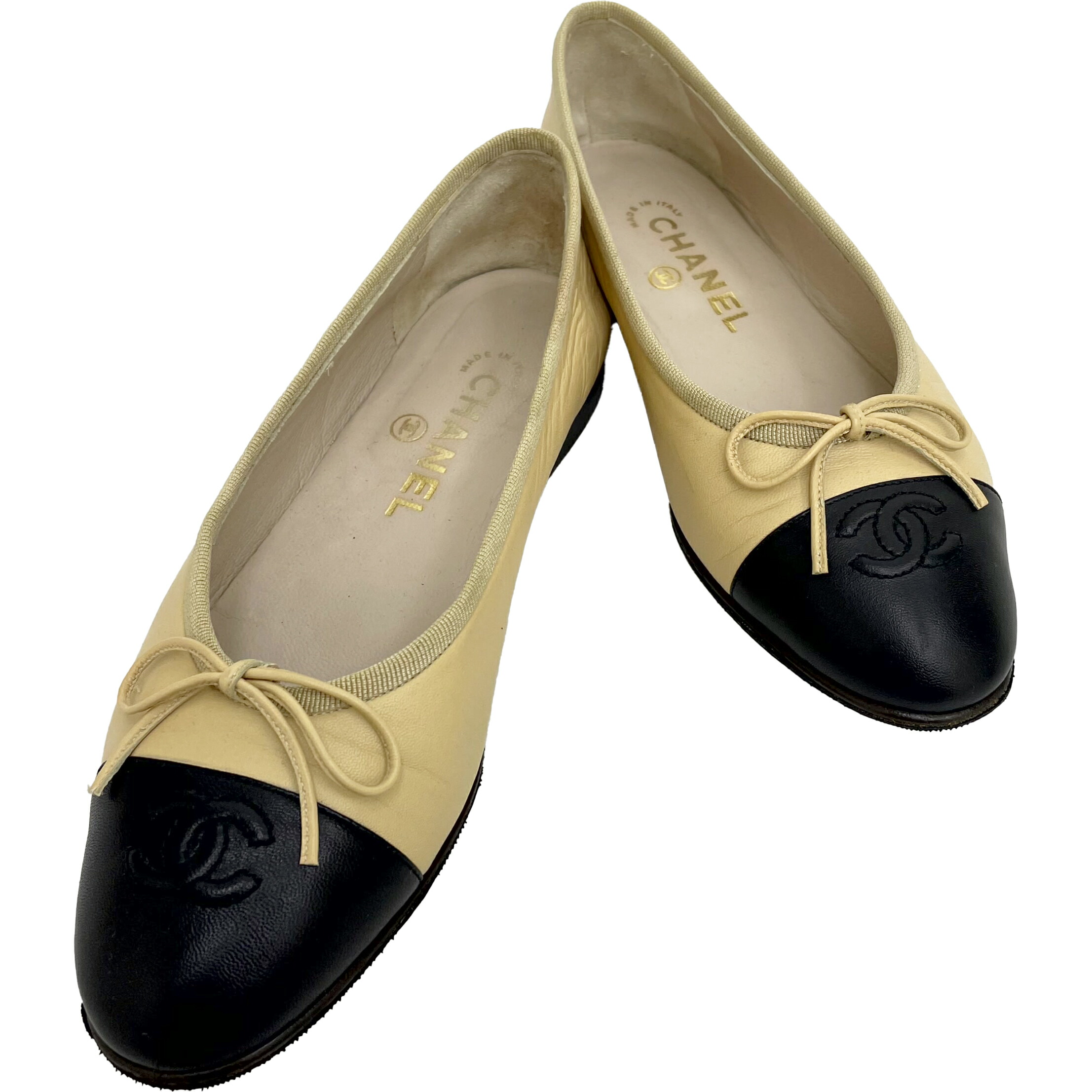 楽天市場】CHANEL シャネル バレエシューズ ベージュ×ブラック