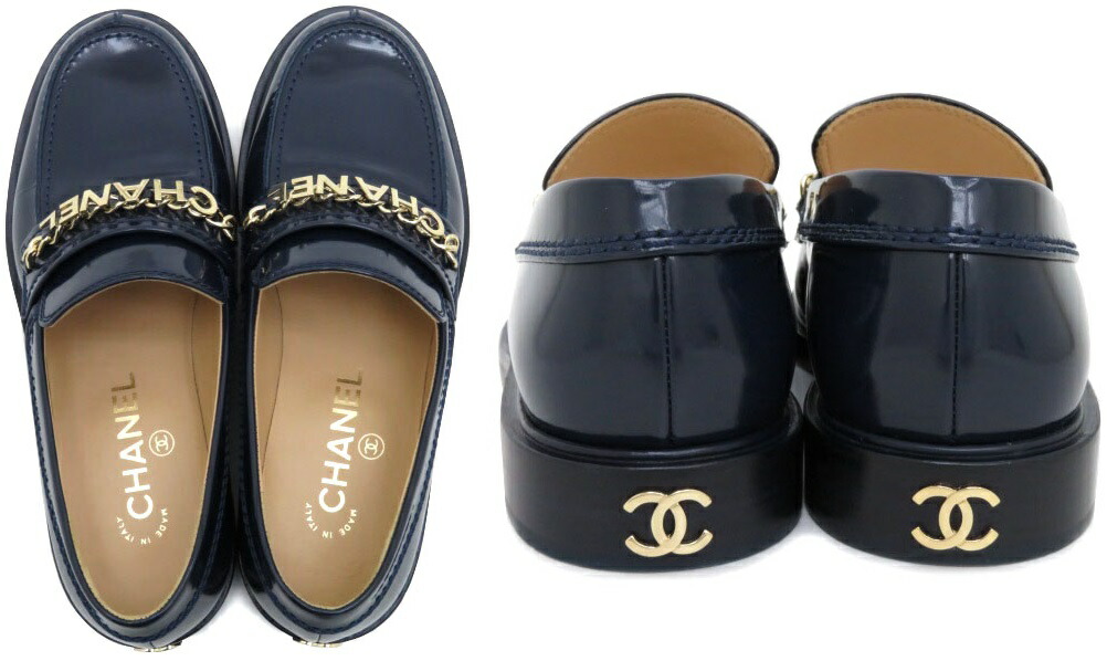 楽天市場】CHANEL ローファー フラットシューズ ShineCalfskin