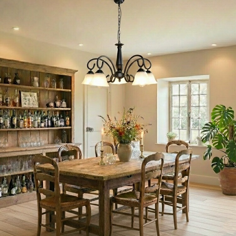 楽天市場】照明 シャンデリア 5灯【クロティルド】艶消し黒 マット