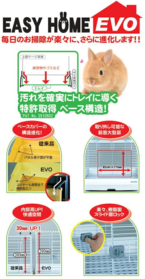 楽天市場】うさぎケージ 三晃商会 イージーホーム・エボ60 WH