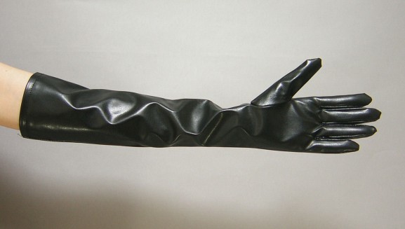 楽天市場】ロンググローブ フェイクレザーストレッチ ロング手袋