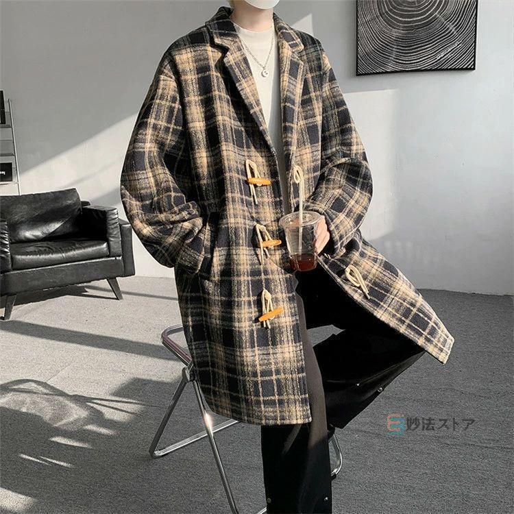 楽天市場】コート ダッフルコート メンズ チェスターコート チェック柄