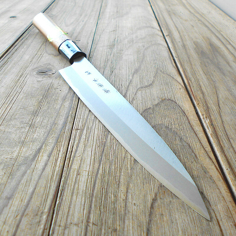 楽天市場】柳刃包丁 180mm 青紙1号 磨 両刃 化粧箱つき 送料無料