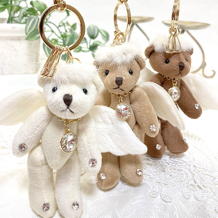 楽天市場】【送料無料】バックチャーム エンジェルベアー キーホルダー