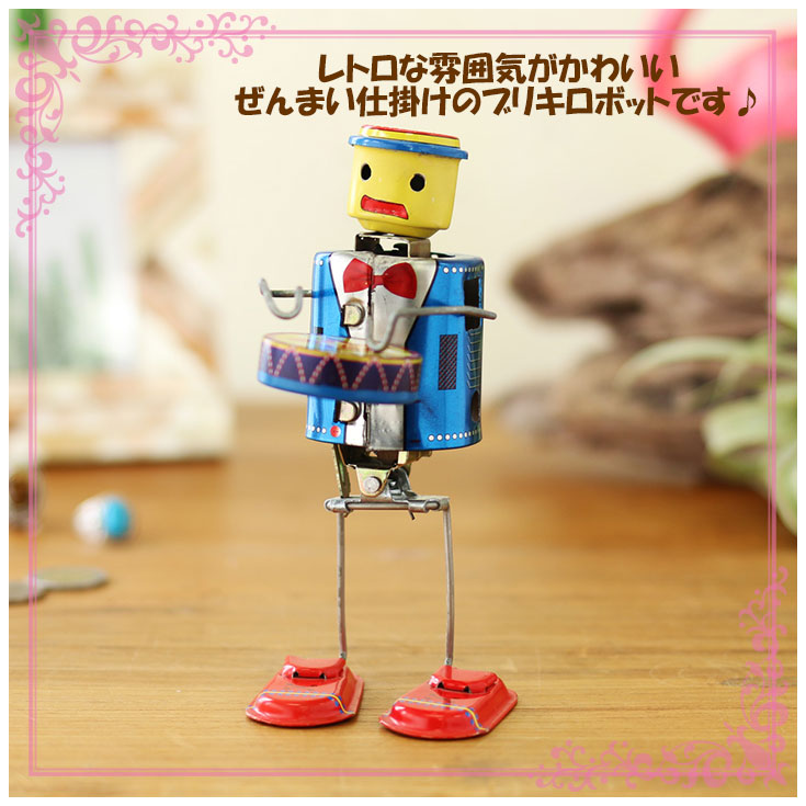 楽天市場】トモコーポレーション ブリキ ロボット ドラマー 人形