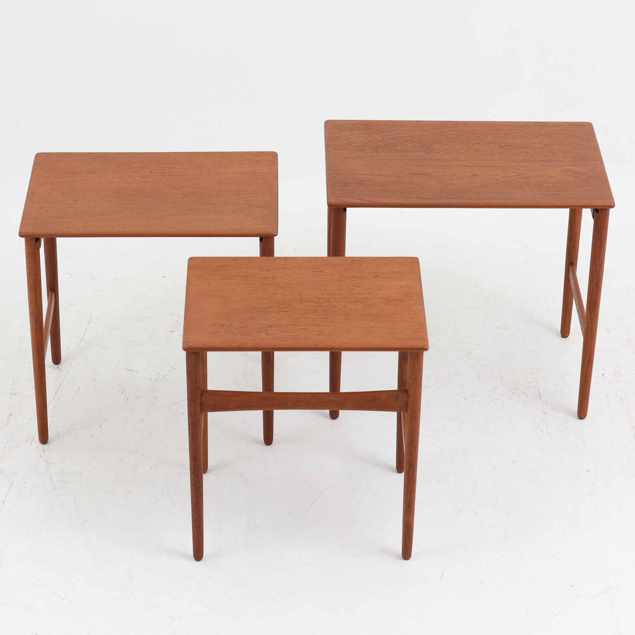 楽天市場】Hans J. Wegner ネストテーブル AT40 チーク無垢 幅52cm