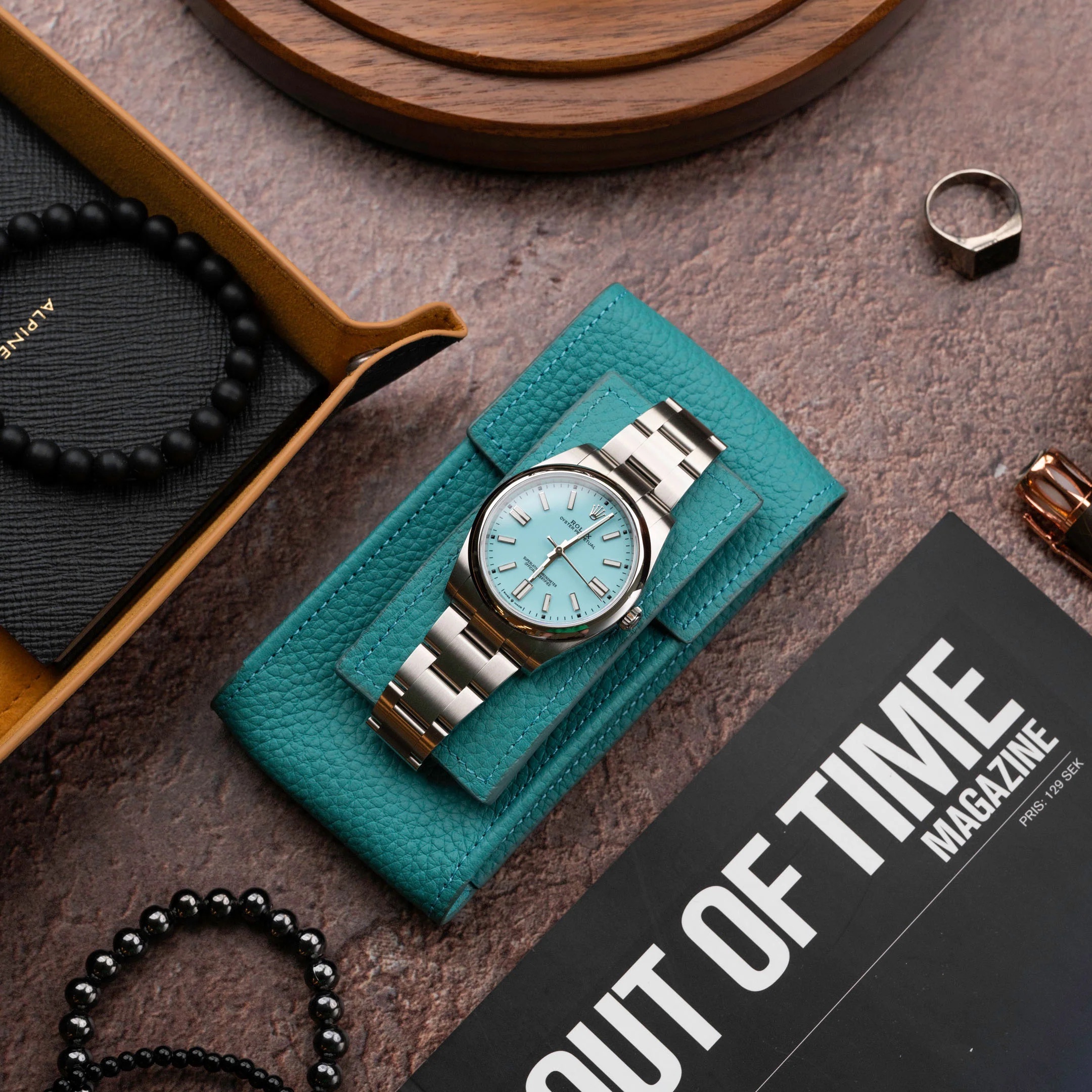 楽天市場】IFLW ウォッチポーチ 1本用 TEAL LEATHER WATCH POUCH