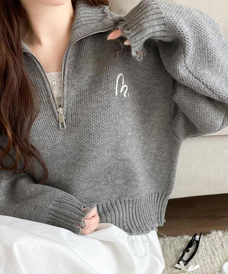 楽天市場】【mily bilet】 トップス ニット レディース ハーフジップ