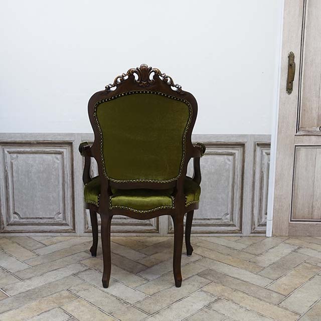 ✦90s✦ロココ調 イタリア製ダイニングチェア アンティーク ベロア
