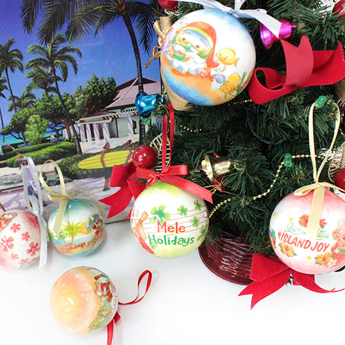 楽天市場】ハワイアン クリスマス ペーパーボール オーナメントサンタ