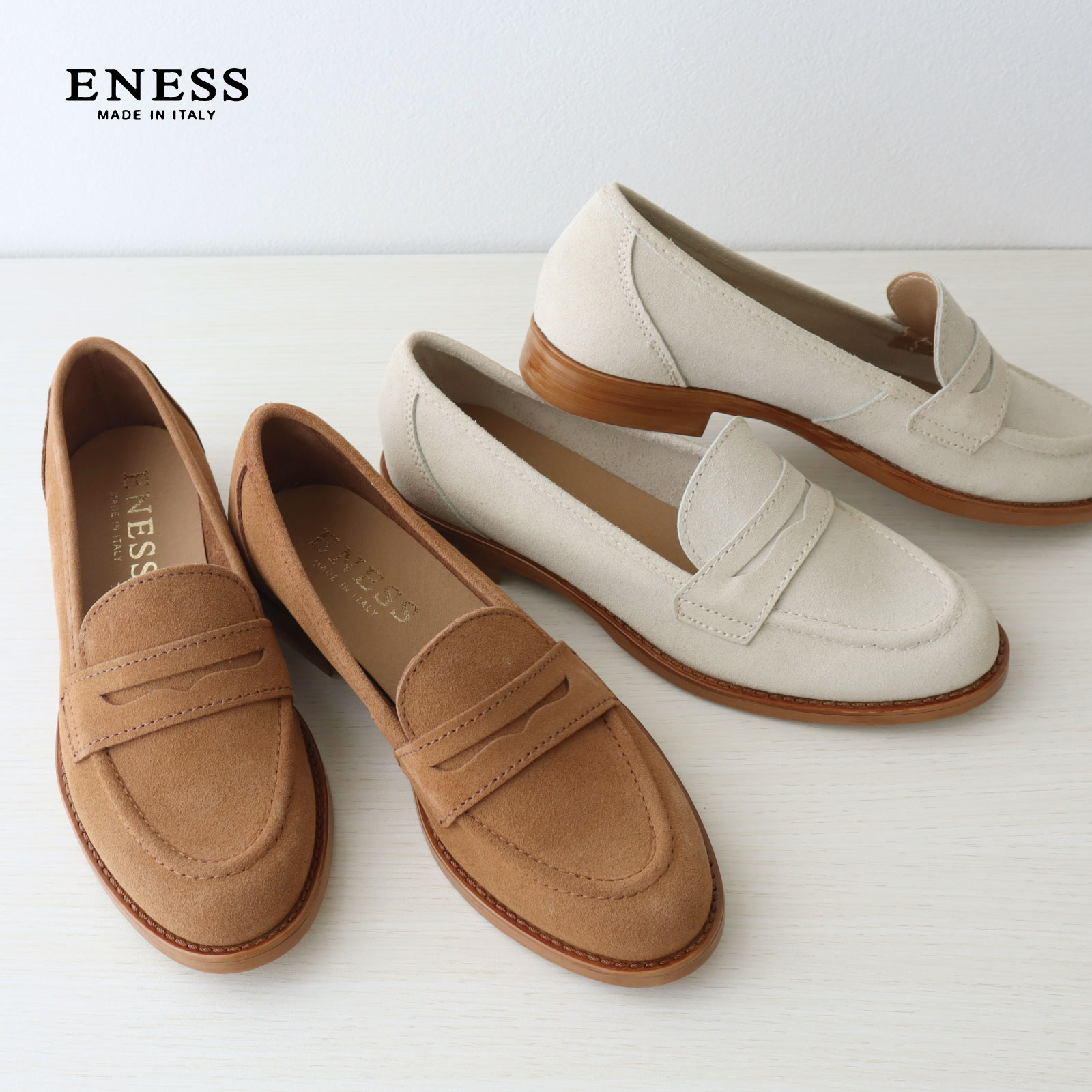 楽天市場】36-39 エネス スエード ローファー イタリア製 レディース