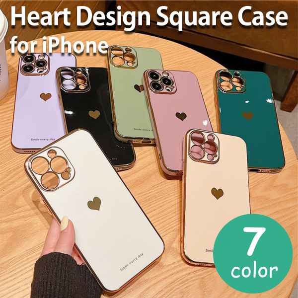 楽天市場】iPhoneケース ハート ソフト シンプル スクエア ピンク