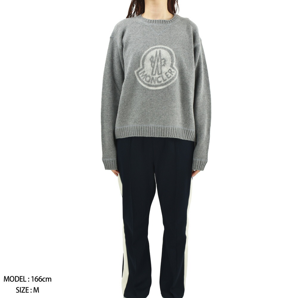 i*7様 MONCLER グレー リブ編みニットセーター L 楽天市場