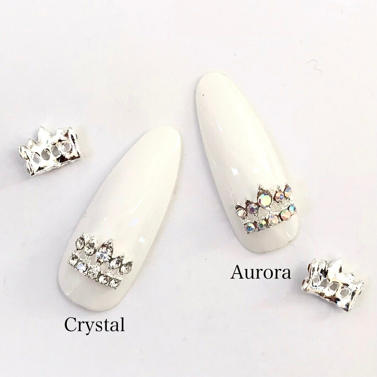 楽天市場】ネイルパーツ 【2個】王冠 クラウン SILVER クリスタル