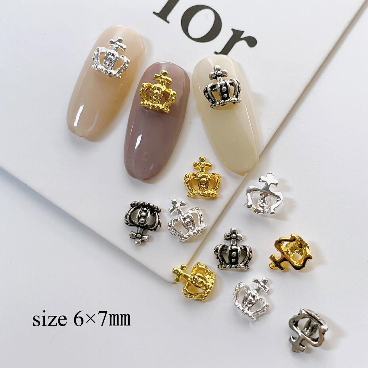 楽天市場】ネイルパーツ 【4個セット】王冠 クラウン メタルパーツ