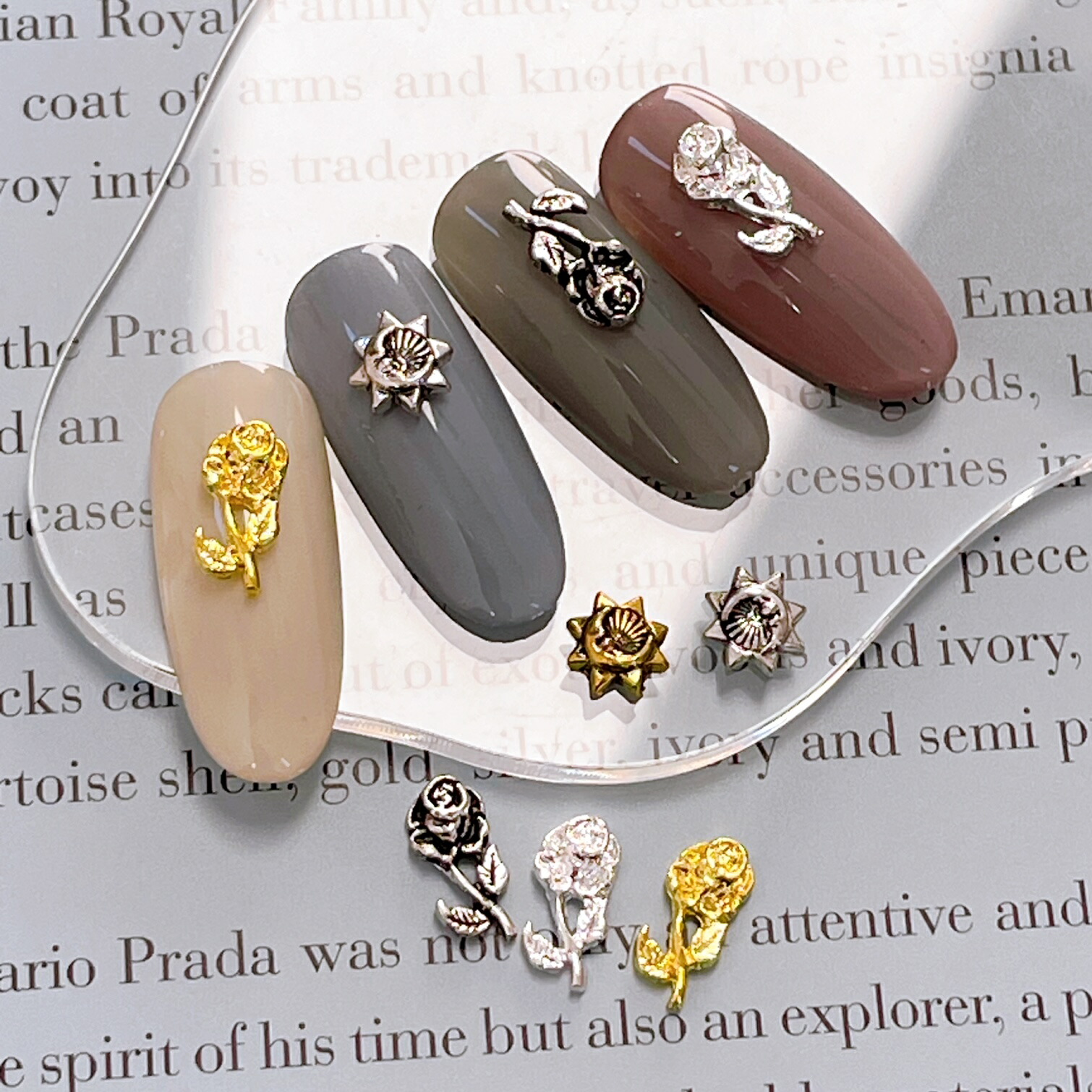 楽天市場】ネイルパーツ【5個セット】バラ 一輪 薔薇 ローズ フラワー