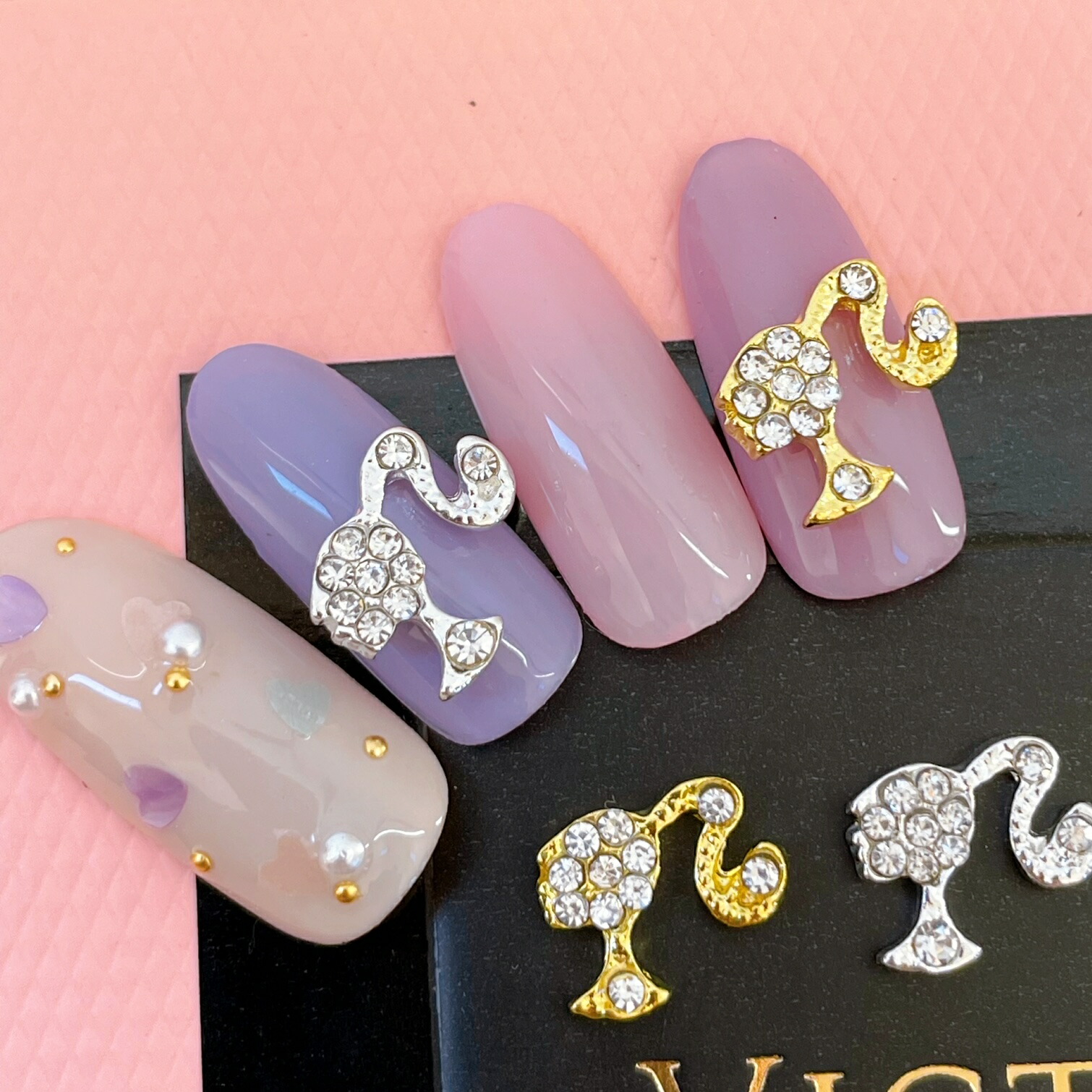 楽天市場】ネイルパーツ【2個】バービー Barbie ポニーテール ビジュー