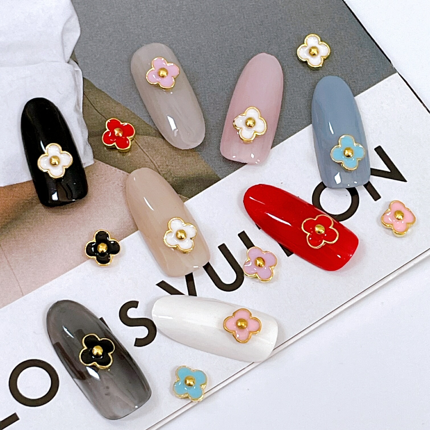 楽天市場】ネイルパーツ ベビーフラワー(4個セット) メタルパーツ